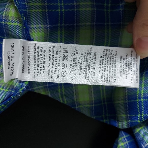 Burton Dryride WB Blitz Blue & Green Flannel - Picture 9 of 10